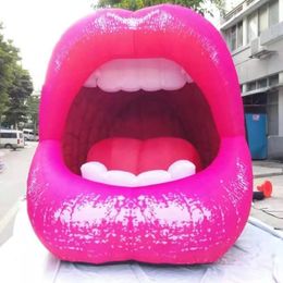 wholesale Amazing Giant Open Inflatable Mouth Model Red Sexy Lips Balloon Club Pub Party Event Decoration,Music Stage Decor Ideas