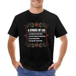 Men's Polos The Four Stages Of Life Santa Claus List Funny Holidays Joke T-shirt Edition Anime Cute Tops Short Sleeve Tee Men