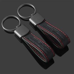Car Keychain Pendant Leather Keyring Key Chain Holder Car badge Keychains Auto Accessories Universal