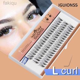 False Eyelashes IGUIONS 20D L Curled Super Cluster Eyelash Extension Natural Mink Eyelash Personal Eyelash Makeup Tool Cilias Curl d240508