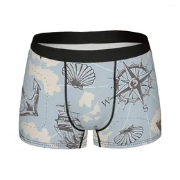 Underpants Vintage Nautical And Sea Map Pattern Homme Panties Male Underwear Comfortable Shorts Boxer Briefs