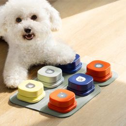 MEWOOFUN Dog Button Record Talking Pet Communication Vocal Training Interactive Toy Bell Ringer With Pad and Sticker Easy To Use 240425