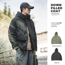 Hunting Jackets Hooded White Duck Down For Men Outdoor Warm And Thick Winter Lightweight Coats Casual Short Puffer Jacket Overcoat