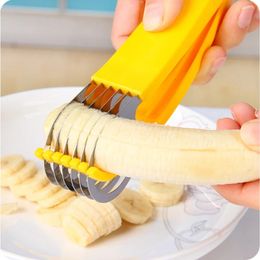 Banana Slicer Fruit Vegetable Sausage Stainless Steel Cutter Salad Sundaes Tools Cooking Kitchen Accessories 240508