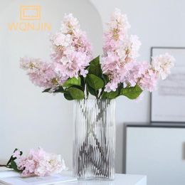 Decorative Flowers Big Artificial Hyacinth Violet Flower Branch Hydrangea For Autumn Fall Home Wedding Decoration Fake Wreath