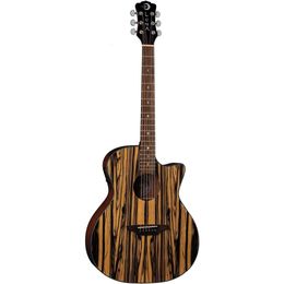 Luna Guitars 6 String Gypsy Exotic Black/White Ebony Acoustic/Electric Guitar Gloss Natural Right (GYP E BWE) - Exquisite craftsmanship with stunning tones