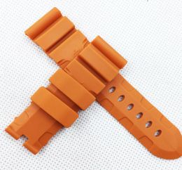 24mm 12075mm Fashion Orange Silicone Rubber Water proof Sport Band Strap for LUNMINOR RADIOMIR Watch2832449