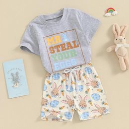 Clothing Sets Toddler Baby Boy Easter Outfit Mr Steal Your Eggs Crewneck Shirt Shorts 2Pcs Boys Clothes 6M 12M 18M 2T 3T 4T