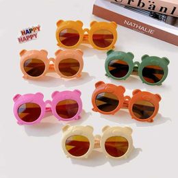 Sunglasses 2023 Girls Boys Cute Cartoon Bear Cat Ears Outdoor Children Lovely Animal Vintage Sunglasses UV 400 Protection Kids Sunglasses
