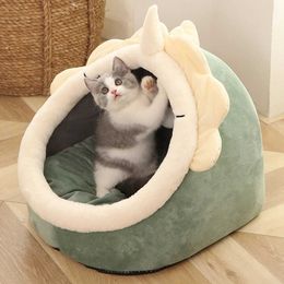 Cat Beds Furniture Cat Bed House Kennel Nest Round Pets Sleeping Cave Kitten Beds Pet Basket Cozy Kitten Lounger Cushion Cat House Tent Dog House d240508