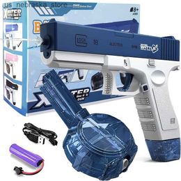 Sand Play Water Fun Gun Toys Electric Glock Full Automatic Pistol Shooting Toy Swimming Pool Beach For Kids Children Adults Gifts 230703 Q240408