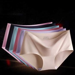 Womens Panties 3 pieces of seamless ice silk smooth sexy lingerie for womens underwear breathable solid Colour comfortable cotton medium Vasit womens underwearL24