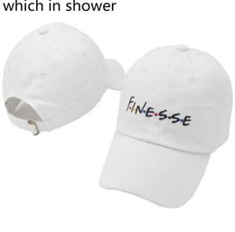 Which in shower White Pink Black Embroidery FINESSE Baseball Cap For Women Men Casual Curved Male Dad Hat Snapback Sun Hat Bone9686637