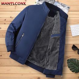 Men's Jackets Thick Warm Winter Jacket Thermal Fleece Casual For Men Autumn Outwear Windproof Parka Coat Business Office