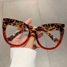 Sunglasses Anti Blue Light Optical Oversized Cat Eye Sequin Pink Glasses Women Vintage Brand Designer Myopia Prescription Eyewear Frame J240508