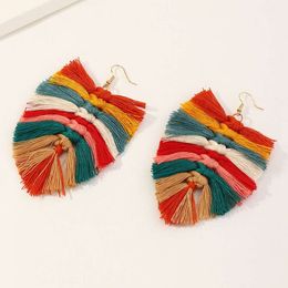Charm Hand woven Tassel Earrings Bohemian national style earrings exaggerated fashion holiday belly dance