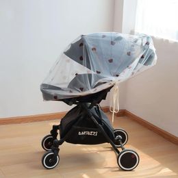 Stroller Parts Bear Mosquito Net Full Cover Printed Baby Carriage Darling Wheelbarrow Summer Ventilation