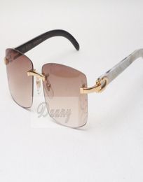 New frameless sunglasses glasses 3524012 Leopard lens natural Mix Ox horn men and women sunglasses glasses eyeglassessize 561818129369