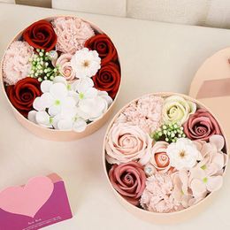 Decorative Flowers 1 Set Soap Flower Elegant Romantic Fragrant Gift-giving Valentine's Day Rose Gift Box Pography Prop