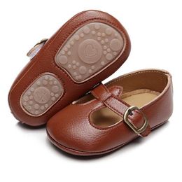Sneakers Baby Girls Cute Moccasinss Solid Color Metal Buckle Soft Sole PU Leather Flats Shoes First Walkers Non-Slip Princess Shoes H240508