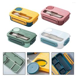 Dinnerware Sets 1pc Lunch Box Bento Containers Portable With Chopsticks Fork Spoon Microwave 23 8.2 16.3cm Kitchen Parts