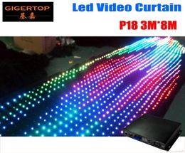 P181920 To Choose 3M8M Fireproof Led Video curtain 30 Kinds Program Led Graphic curtain Stage Lighting ComputerDMX Control92737515190823