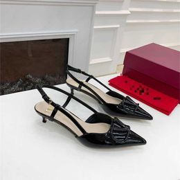 Hip Summer Sandal Women Metal Leather Shiny High Heels Woman Shoes Thin Pointed Toe Style Slipper Bridesmaid Sandals 240228