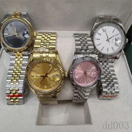 Designer watches high quality datejust wristwatch womens pink white diamond montre waterproof mens watch plated gold silver automatic c 227r