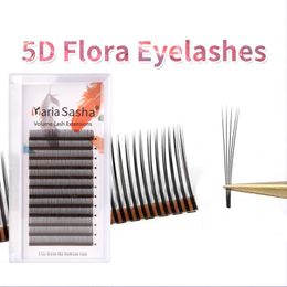MARIA 5D Flora Lashes Easy Fan Eyelash s Wholesales Premade Volume 12 Rows W Style Natural Soft Private 240423