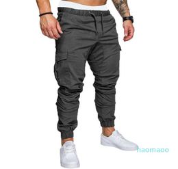 DesignerBrand Autumn Men Pants Hip Hop Harem Joggers Pants New Male Trousers Mens Solid Multipocket Cargo Pants Skinny Fit Sweat4709695
