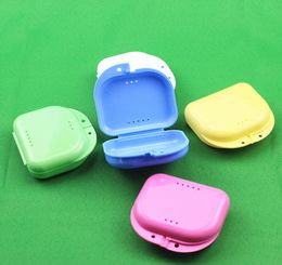 Compact Colourful Dental Orthodontic Retainer BoxCase Mouthguards False Teeth Dentures Sport Guard Storage Box ZA43438795082