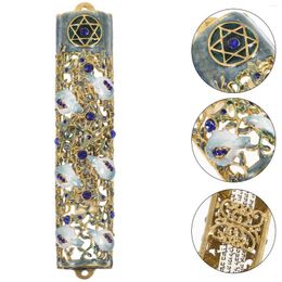 Curtain Wishing Charm Hanukkah Door Decorations Scripture For Mezuzah Po Frame Metal Alloy Case House