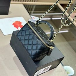 Designer Clutch Bag Woc Cosmetic Matel Hardware Handle Luxury Crossbody Bag Diamond Lattice Shopping Shoulder Chain Real Leather Handba Qjss