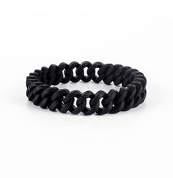 hip hop Link Chain Silicone Rubber Elasticity Wristband Cuff Bracelet Club Jewellery Gifts Wrist Band 3 Colors2979378