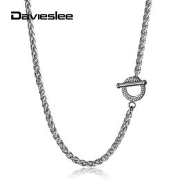 Chains 46mm Mens Women Stainless Steel Chain Necklace Unique Patterns Toggle Clasp Wheat Link Fashion Jewellery 1830 Inch DTNS0081544212