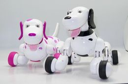 Electronics RobotsBlack Robotic Childrens Educational Toy Control Remote Wireless Smart Dog 24G Da Pet Dogs Electronic 777-338 Wrlsq