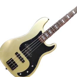 Guitar Custom electric bass 4string electric guitar, metallic yellow, rosewood fingerboard, high quality, fast delivery