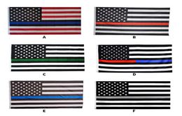 American Police Thin Blue Line Flag 3x5 High Quality Polyester First Responder Red Green Grey Flags USA Policeforce Banner3891998