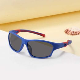 Sunglasses New Fashion Polarized Childrens Sunglasses Silicone Flexible Safety Elden UV400 Glasses Boys and Girls Baby Glasses 3-12 Years H240508