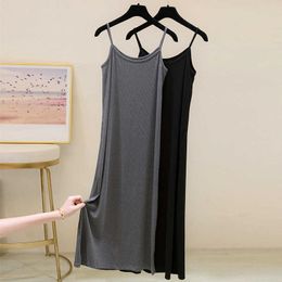 300g high-quality high elastic thread cotton suspender dress for womens summer 2024 new bottom lining with a tank top long skirt