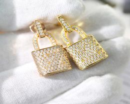 Fashion Luxury Full Diamond Charm Lock Crystal Earrings For Women Classic Designer Stud Earrings High Quality S925 Silver Earring 8867167