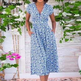 Party Dresses 2024 Floral Dress Woman Long Women Summer Short Sleeve Midi For Vintage Women's Elegant And Beautiful