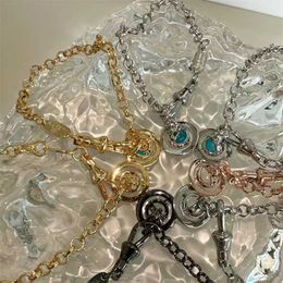 Designer Westwood 3D ORB Saturn Glass Ball Bracelet Classic UFO Hpiece Original Reproduction