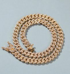 Iced Out Miami Cuban Link Chain Mens Gold Chains Necklace Bracelet Fashion Hip Hop Jewelry 9mm9695918