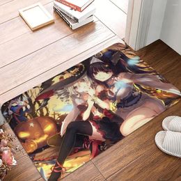 Carpets Bedroom Mat Anime Halloween Girls Pumpkin Honkai Impact 3rd Bronya Raiden Rug Home Doormat Living Room Carpet Balcony