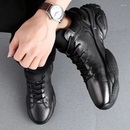 Casual Shoes Spring/Autumn 3 CM Height Increase Leather Men Sneakers Elevator Thick Sole Young Daily Footwear