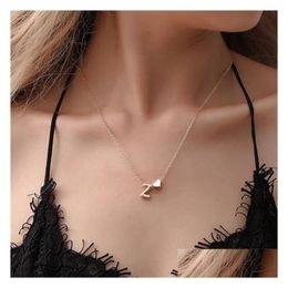 Pendant Necklaces Fashion Tiny Heart Dainty Initial Necklace Gold Sier Colour Letter Name Choker For Women Jewellery Gift2024 Drop Delive Otpwk