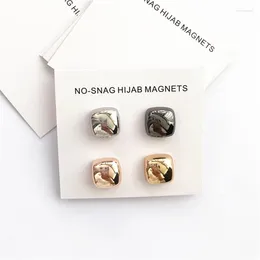 Brooches 10mm Hijab Scarf Cube Brooch Strong Metal Magnetic Clip Accessories No Hole Pins Square Muslim Magnet Buckle