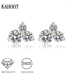 Stud Earrings 925 Sterling Silver Moissanite Peach Blossom Fashionable Temperament Light Luxury Women's Valentine's Day Mother's