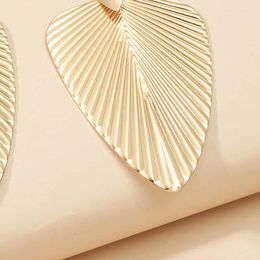 Stud Earrings Cross-border Product With Exaggerated Personality Geometric Metal Ins Wind Leaf